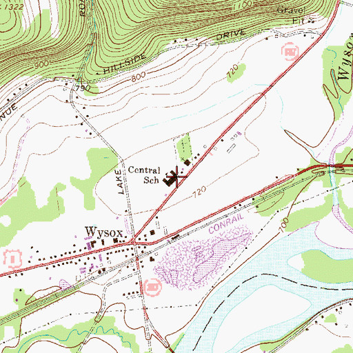 Topographic Map of Central School, PA