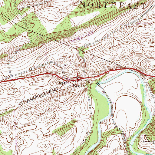 Topographic Map of Centre, PA