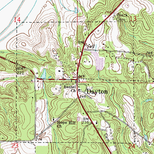 Topographic Map of Dayton, AL