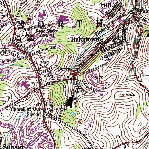 Topographic Map of Cereal, PA