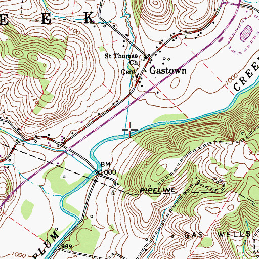 Topographic Map of Cessna Run, PA