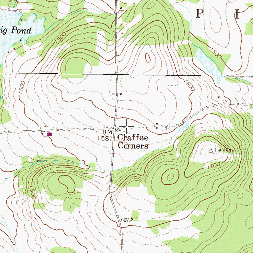 Topographic Map of Chaffee Corners, PA