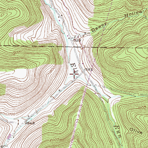Topographic Map of Chaffee Run, PA