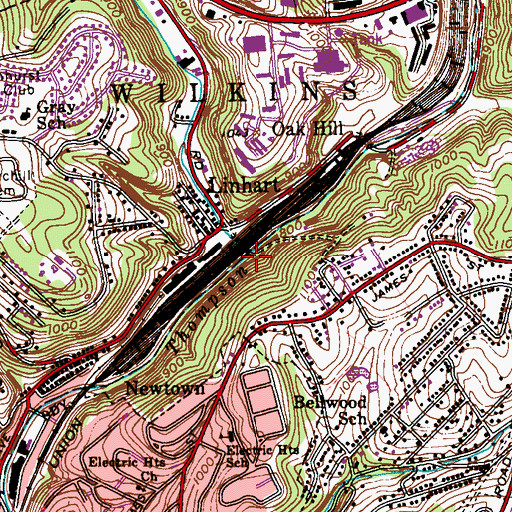 Topographic Map of Chalfant Run, PA