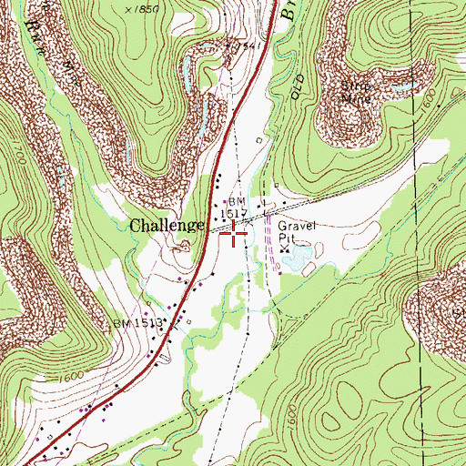 Topographic Map of Challenge, PA