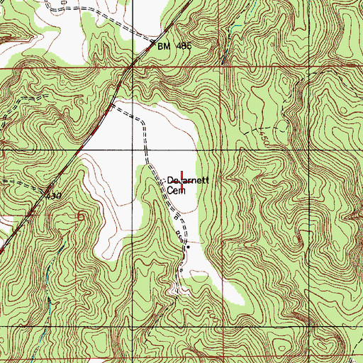 Topographic Map of DeJarnett Cemetery, AL