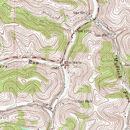 Topographic Map of Chambers Run, PA
