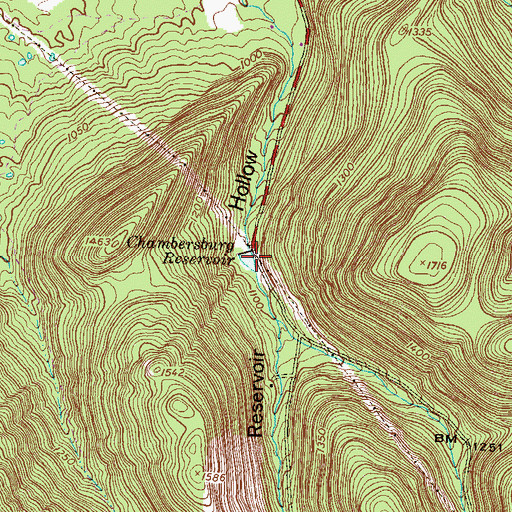 Topographic Map of Chambersburg Reservoir, PA