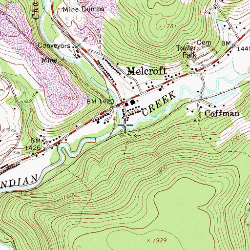 Topographic Map of Champion Creek, PA