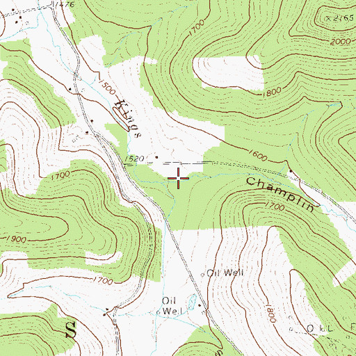 Topographic Map of Champlin Hollow, PA
