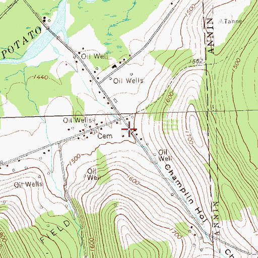 Topographic Map of Champlin Hollow, PA
