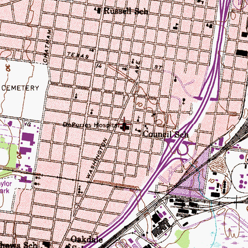 Topographic Map of DePorres Hospital (historical), AL
