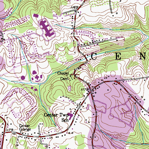 Topographic Map of Chapel / McGuire Chapel  Cemetery, PA