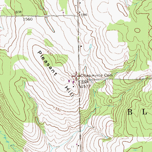 Topographic Map of Chapinville Cemetery, PA