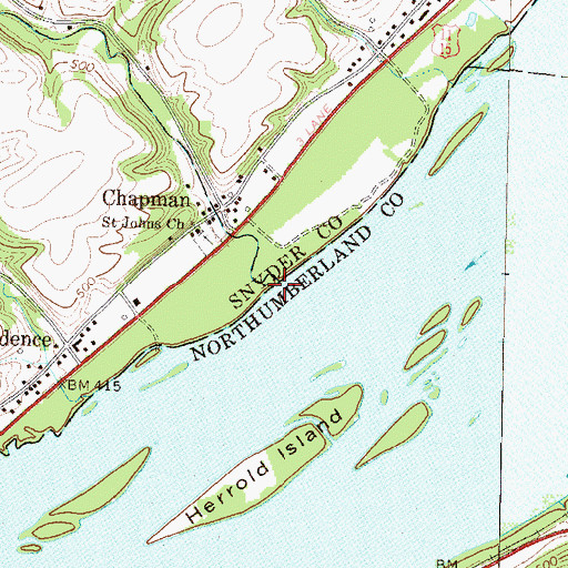 Topographic Map of Chapman Creek, PA