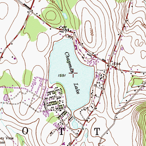 Topographic Map of Chapman Lake, PA