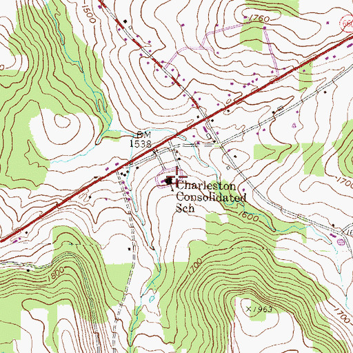 Topographic Map of Charleston Consolidated School, PA
