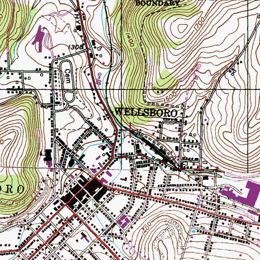 Topographic Map of Charleston Creek, PA