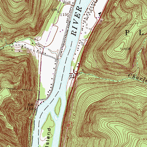 Topographic Map of Charley Run, PA