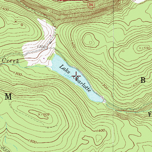 Topographic Map of Lake Charlotte, PA