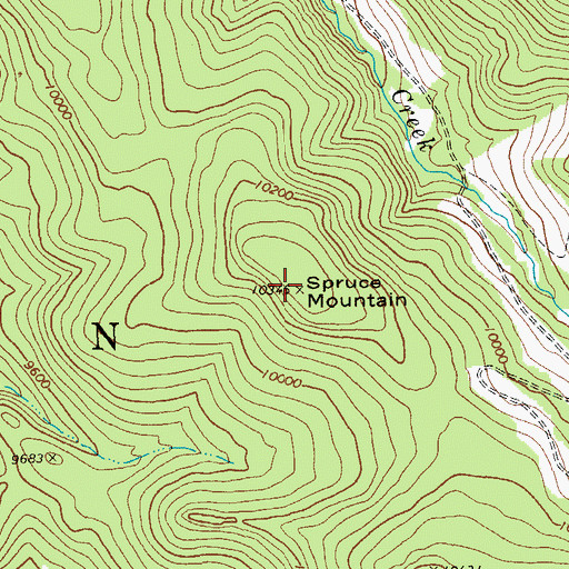 Topographic Map of Spruce Mountain, AZ