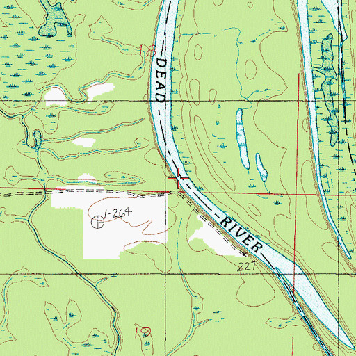 Topographic Map of Dead River, AL