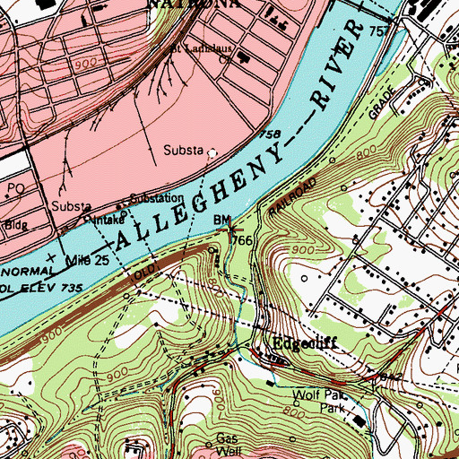 Topographic Map of Chartiers Run, PA