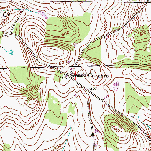 Topographic Map of Chase Corners, PA