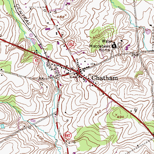 Topographic Map of Chatham, PA