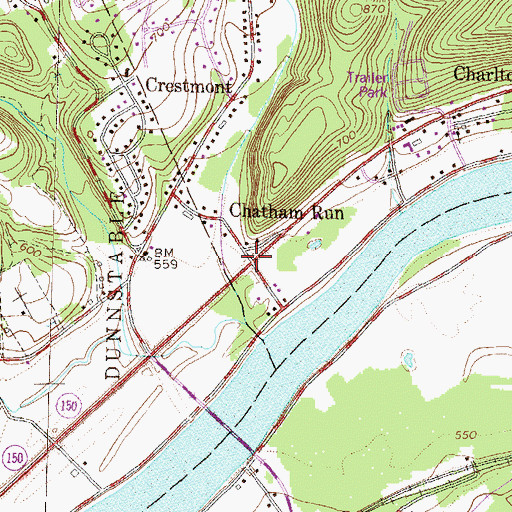 Topographic Map of Chatham Run, PA
