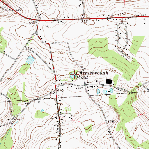 Topographic Map of Cheesebrough Pond, PA