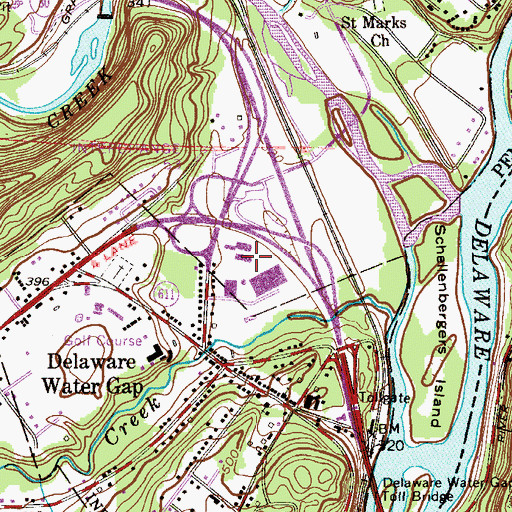 Topographic Map of Cherry Creek, PA