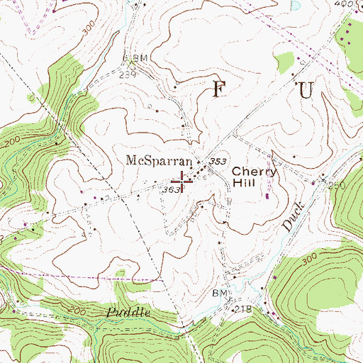 Topographic Map of Cherry Hill, PA