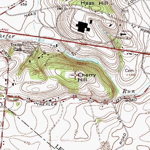 Topographic Map of Cherry Hill, PA