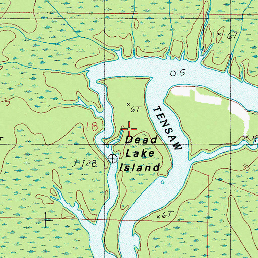 Topographic Map of Deadlake Island, AL
