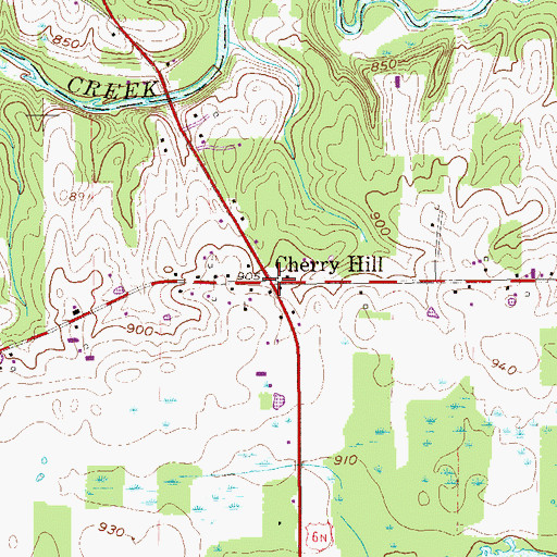 Topographic Map of Cherry Hill, PA