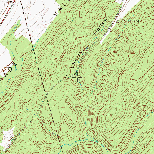 Topographic Map of Cherry Hollow, PA