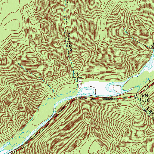 Topographic Map of Cherry Hollow, PA