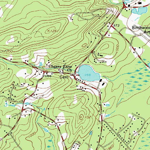 Topographic Map of Cherry Lane Church, PA
