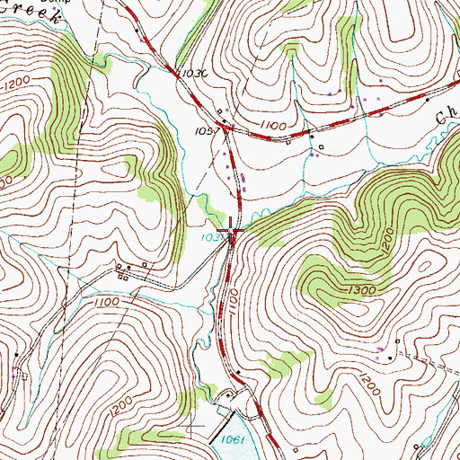 Topographic Map of Cherry Run, PA