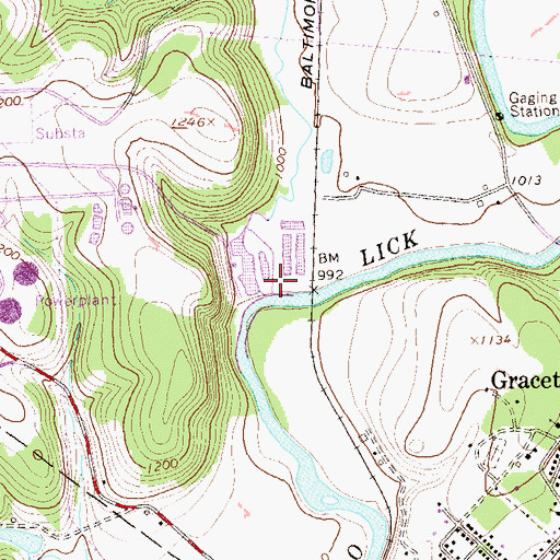 Topographic Map of Cherry Run, PA