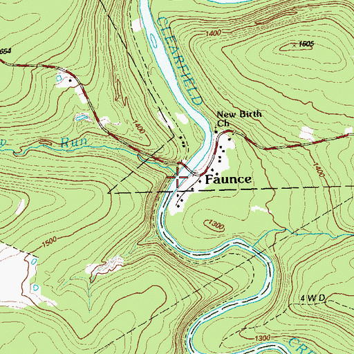 Topographic Map of Cherry Run, PA
