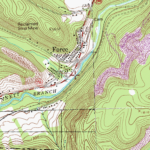 Topographic Map of Cherry Run, PA