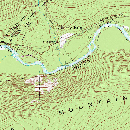 Topographic Map of Cherry Run, PA