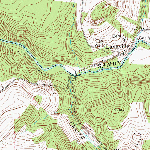 Topographic Map of Cherry Run, PA