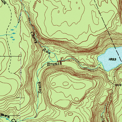 Topographic Map of Cherry Run, PA
