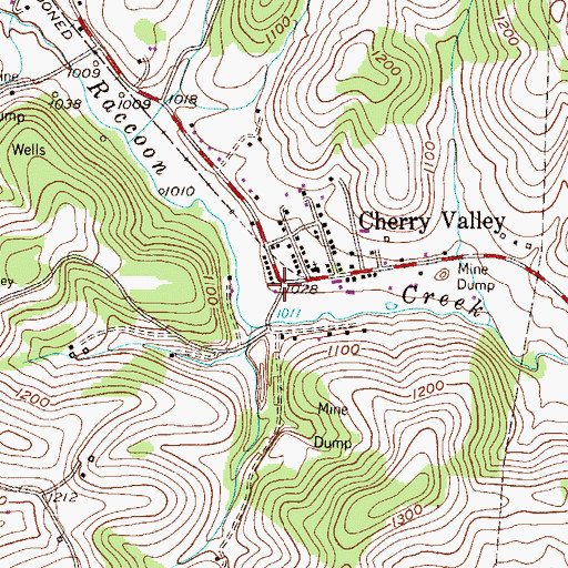 Topographic Map of Cherry Valley, PA