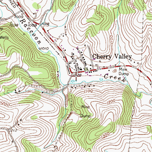 Topographic Map of Cherry Valley, PA