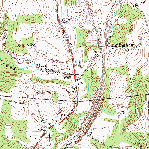 Topographic Map of Cherry Valley, PA