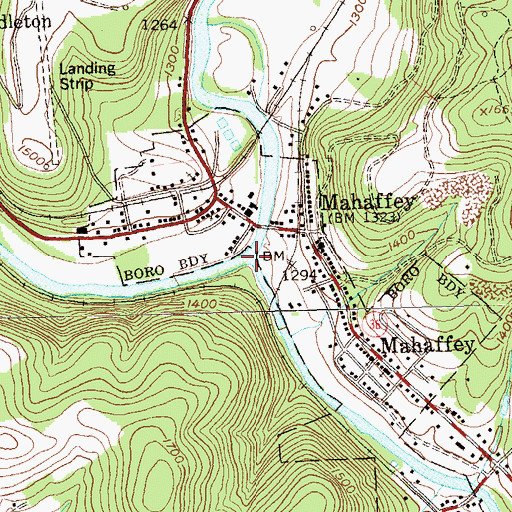 Topographic Map of Chest Creek, PA